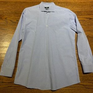 Hugo Boss Sharp Fit Blue and White Dress Shirt 17.5 34/35